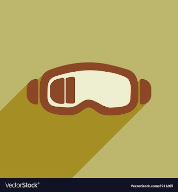Flat web icon with long shadow ski goggles vector image