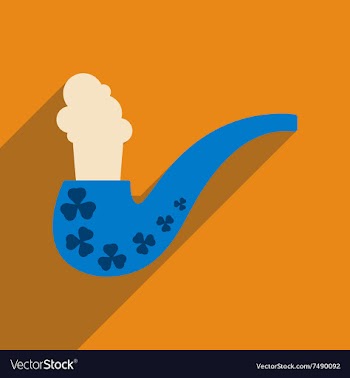 Flat web icon with long shadow smoking pipe vector image