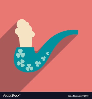 Flat web icon with long shadow smoking pipe vector image