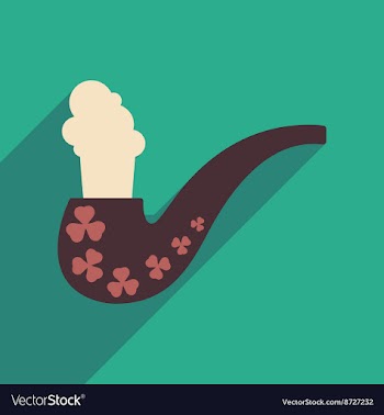 Flat web icon with long shadow smoking pipe vector image