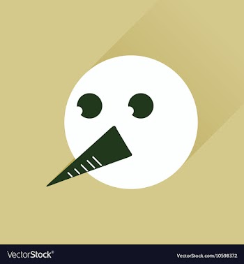 Flat web icon with long shadow snowman vector image