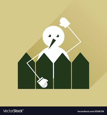 Flat web icon with long shadow snowman vector image