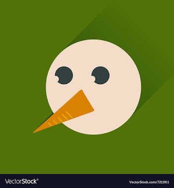Flat web icon with long shadow snowman vector image