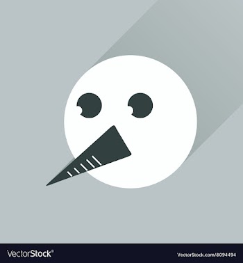 Flat web icon with long shadow snowman vector image