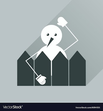Flat web icon with long shadow snowman vector image