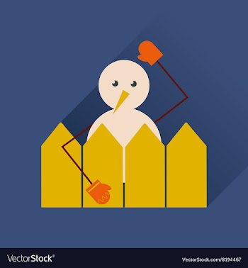 Flat web icon with long shadow snowman vector image