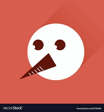 Flat web icon with long shadow snowman vector image