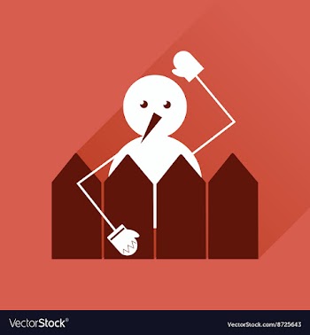 Flat web icon with long shadow snowman vector image