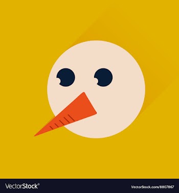 Flat web icon with long shadow snowman vector image