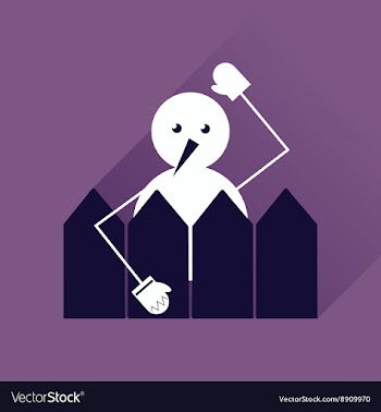Flat web icon with long shadow snowman vector image