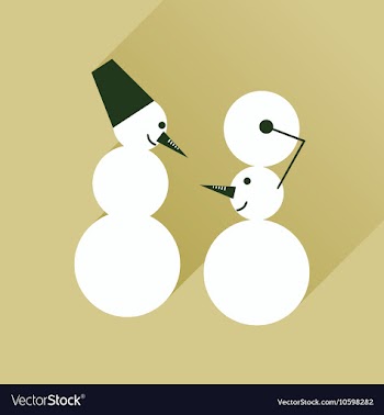 Flat web icon with long shadow Snowmen vector image