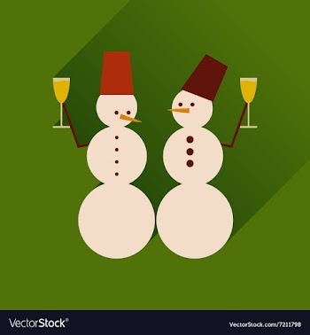 Flat web icon with long shadow Snowmen vector image