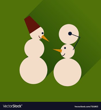 Flat web icon with long shadow Snowmen vector image
