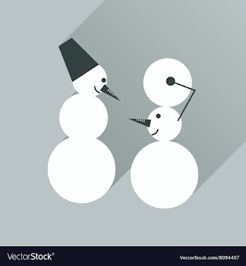 Flat web icon with long shadow Snowmen vector image