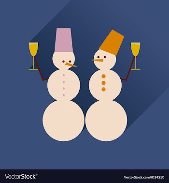 Flat web icon with long shadow Snowmen vector image