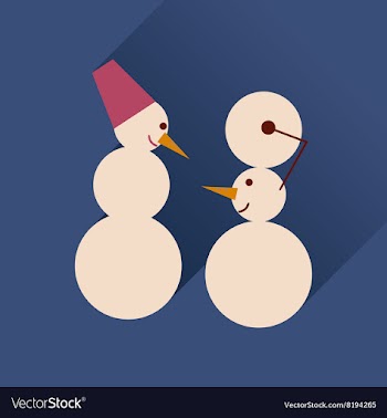 Flat web icon with long shadow Snowmen vector image