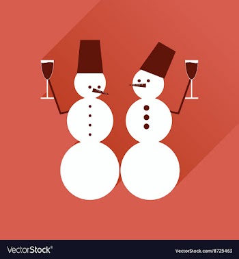 Flat web icon with long shadow Snowmen vector image