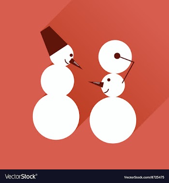 Flat web icon with long shadow Snowmen vector image