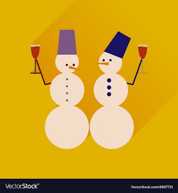 Flat web icon with long shadow Snowmen vector image