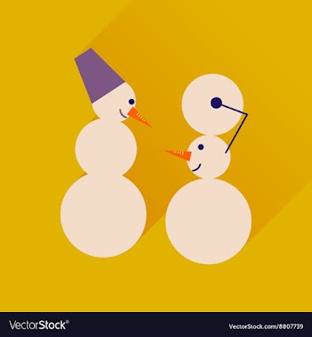 Flat web icon with long shadow Snowmen vector image