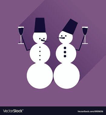 Flat web icon with long shadow Snowmen vector image