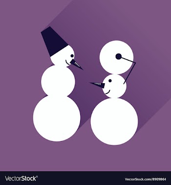 Flat web icon with long shadow Snowmen vector image
