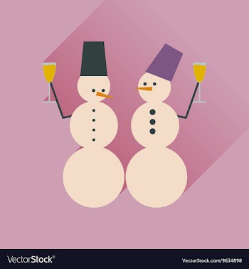 Flat web icon with long shadow Snowmen vector image