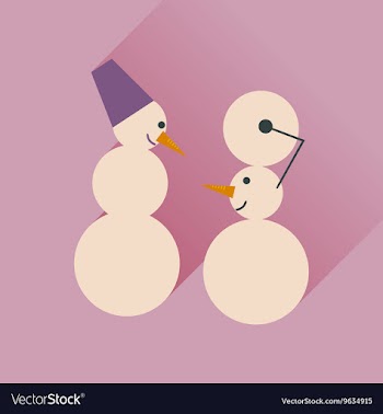 Flat web icon with long shadow Snowmen vector image