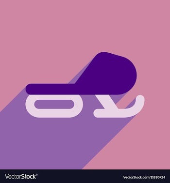 Flat web icon with long shadow Snowmobile vector image