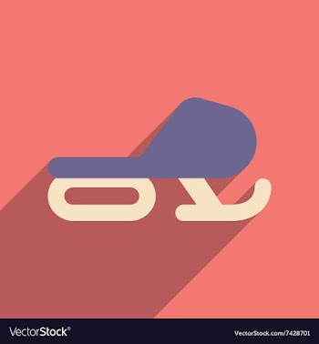 Flat web icon with long shadow Snowmobile vector image