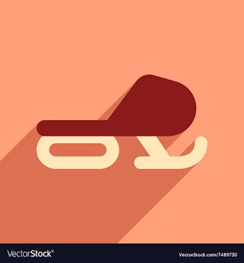 Flat web icon with long shadow Snowmobile vector image