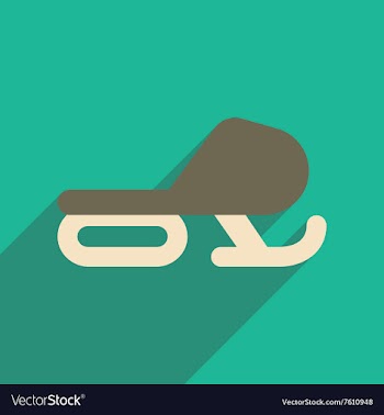 Flat web icon with long shadow Snowmobile vector image