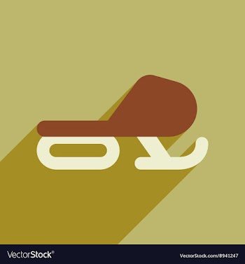 Flat web icon with long shadow Snowmobile vector image