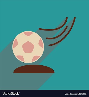 Flat web icon with long shadow soccer bal vector image