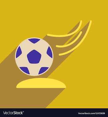 Flat web icon with long shadow soccer ball vector image