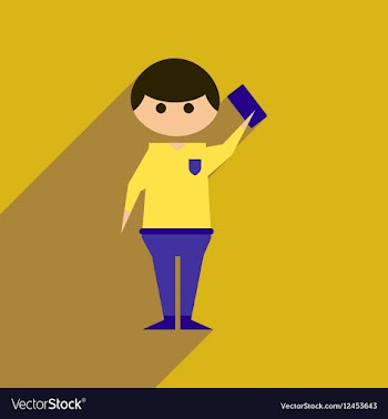 Flat web icon with long shadow soccer referee vector image