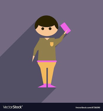 Flat web icon with long shadow soccer referee vector image