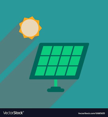 Flat web icon with long shadow solar battery vector image