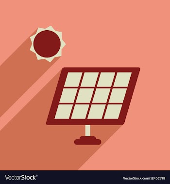Flat web icon with long shadow solar battery vector image