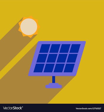 Flat web icon with long shadow solar battery vector image