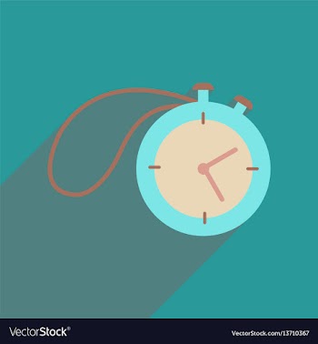 Flat web icon with long shadow stopwatc vector image