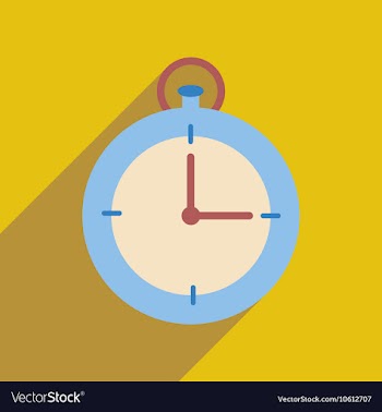 Flat web icon with long shadow stopwatch vector image