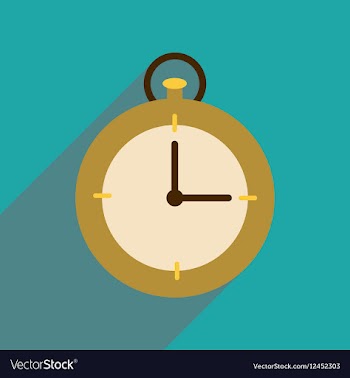 Flat web icon with long shadow stopwatch vector image