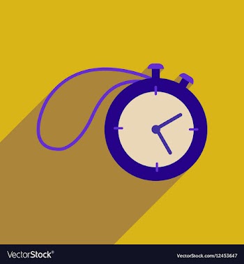 Flat web icon with long shadow stopwatch vector image