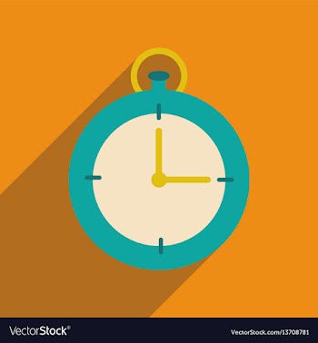 Flat web icon with long shadow stopwatch vector image