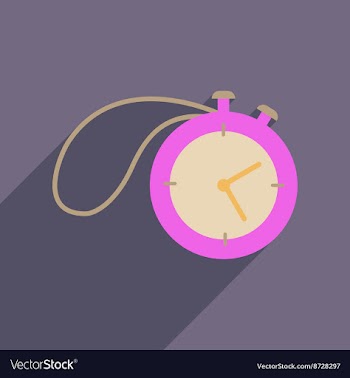 Flat web icon with long shadow stopwatch vector image