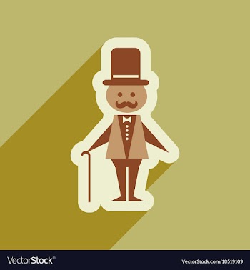 Flat web icon with long shadow stylish man vector image