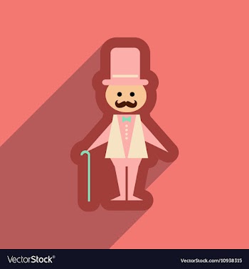 Flat web icon with long shadow stylish man vector image