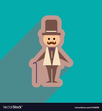Flat web icon with long shadow stylish man vector image