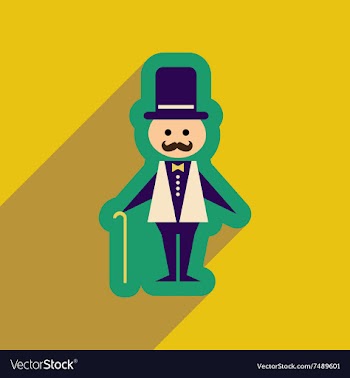 Flat web icon with long shadow stylish man vector image